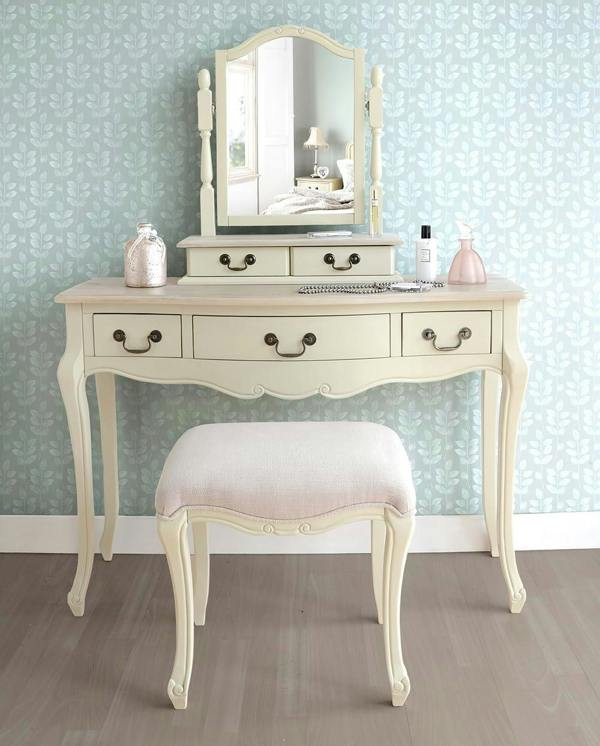 Statement Furniture Juliette Trinket Mirror, Wooden Dressing Table Mirror with Drawers
