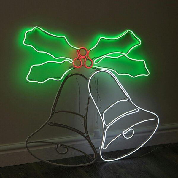 Samuel Alexander 74cm x 78cm Light Up Christmas Bells Neon Decoration with LEDs