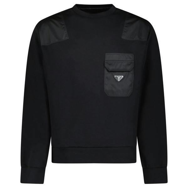 Prada Cotton & Nylon Sweatshirt Black - chancefashionco