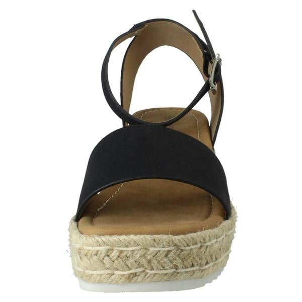 Savannah Ladies Savannah Buckle Fastening Ankle Strap Wedge Sandals F12095