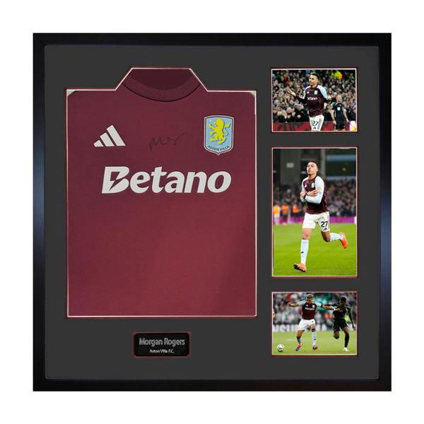 Morgan Rogers Signed Aston Villa Shirt Elite Frame