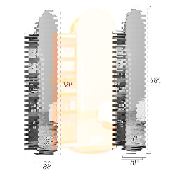 Rotatable Coat Rack, Wardrobe, Storage Rattan Oak-Weilai concept-Weilai Concept