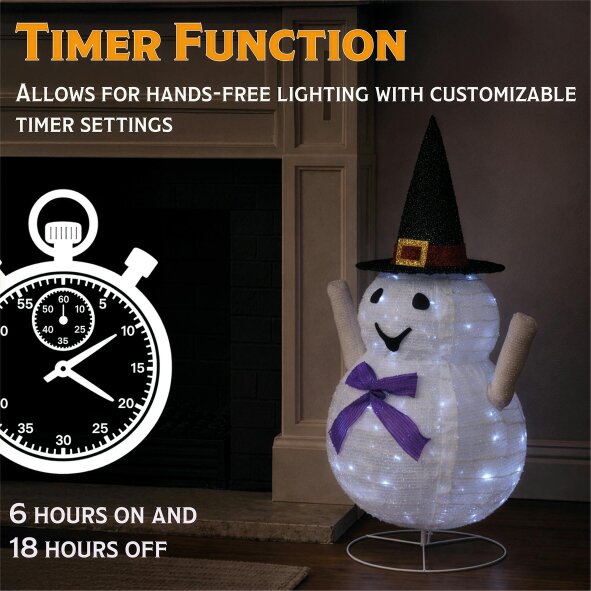 Scotts of Stow Fxlab LED Foldable Ghost Outdoor Battery Decoration with Timer