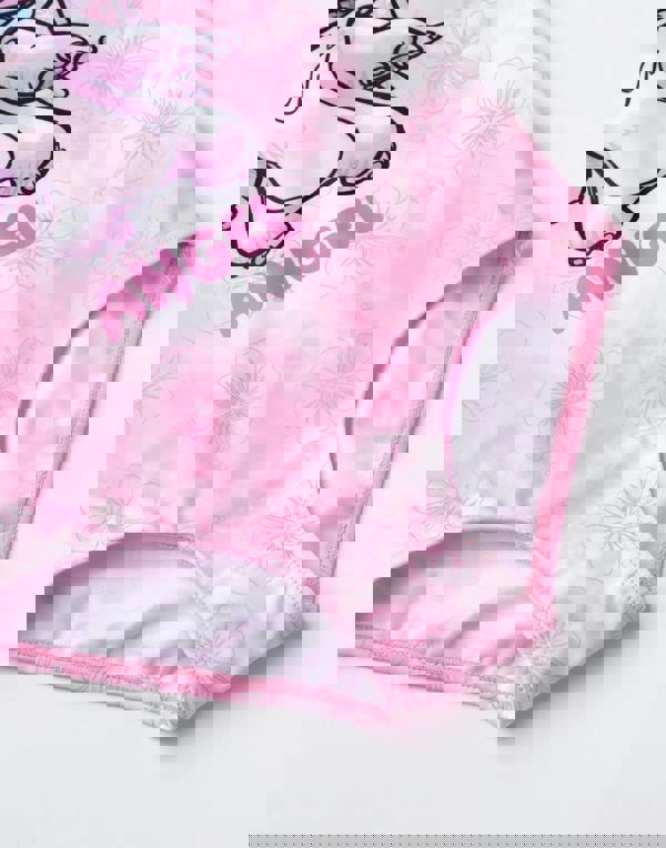 Disney Lilo & Stitch Girls Pink Angel 1 Piece Swimming Costume