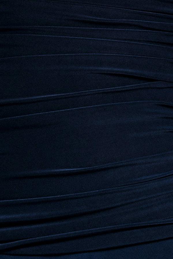 Halter Neck Empire Waist Gathered Maxi Dress - Navy Blue DR5259