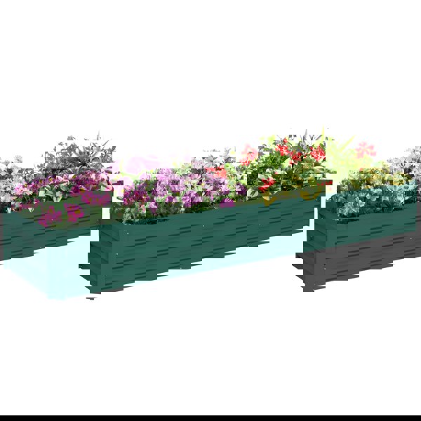 Outsunny Galvanised Raised Bed for Garden, Outdoor Elevated Planter Box, Grey