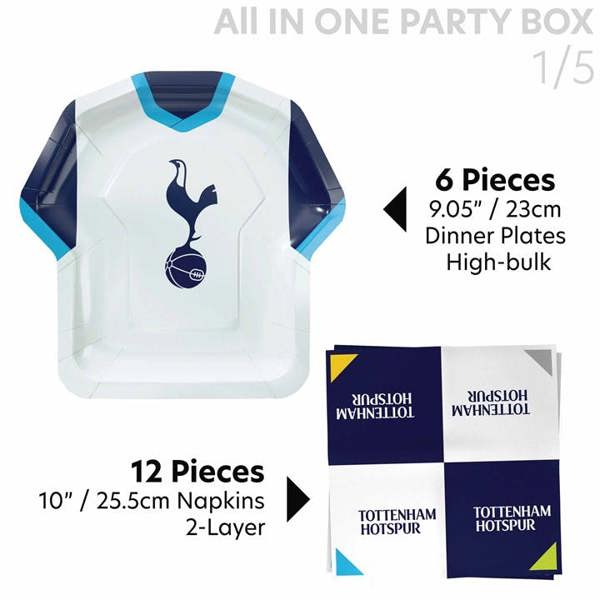 Tottenham Hotspur FC All in One Party Box Set, Kitchen Accessories, Sports, Gift