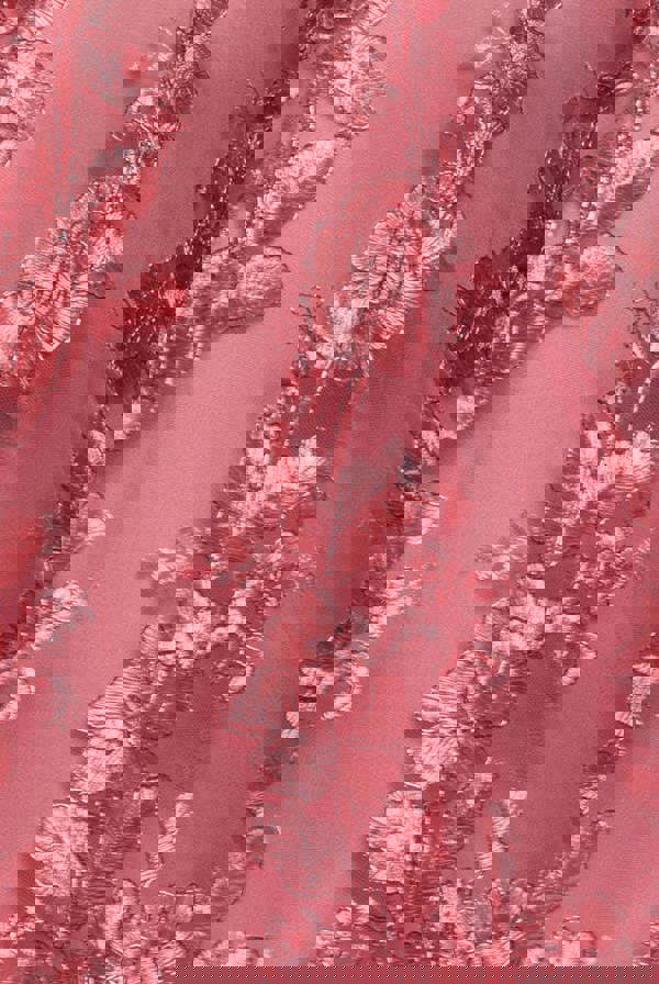 Scalloped Neck Embroidered Lace High Low Midi Dress - Coral DR4265