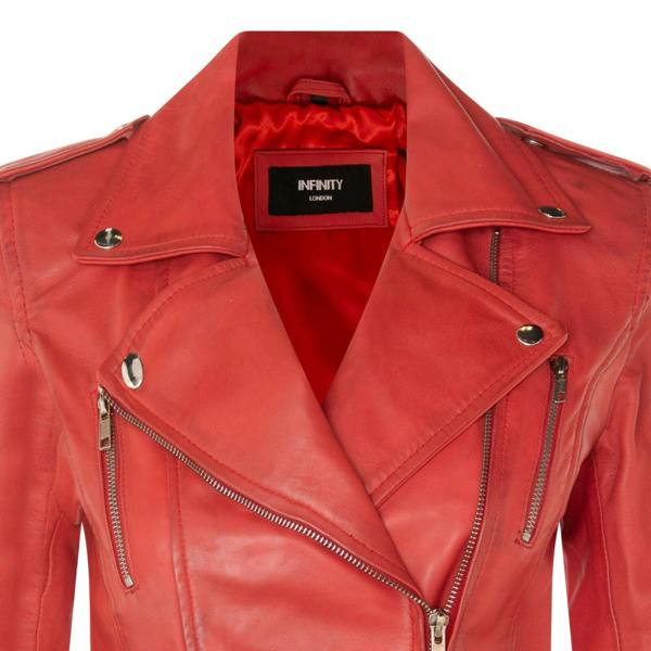 Womens Leather Brando Biker Jacket-Loddon - Upperclass Fashions 