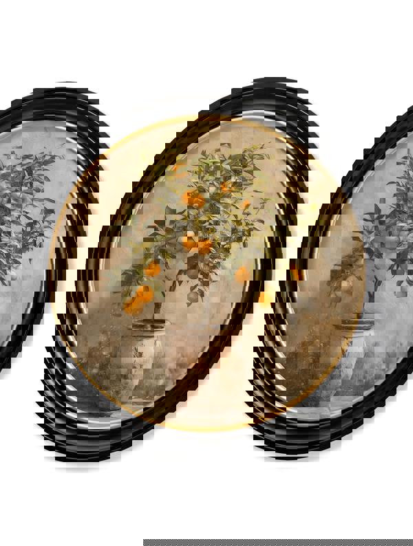 Exceptional Art Mediterranean Orange Tree - Oxford round frame