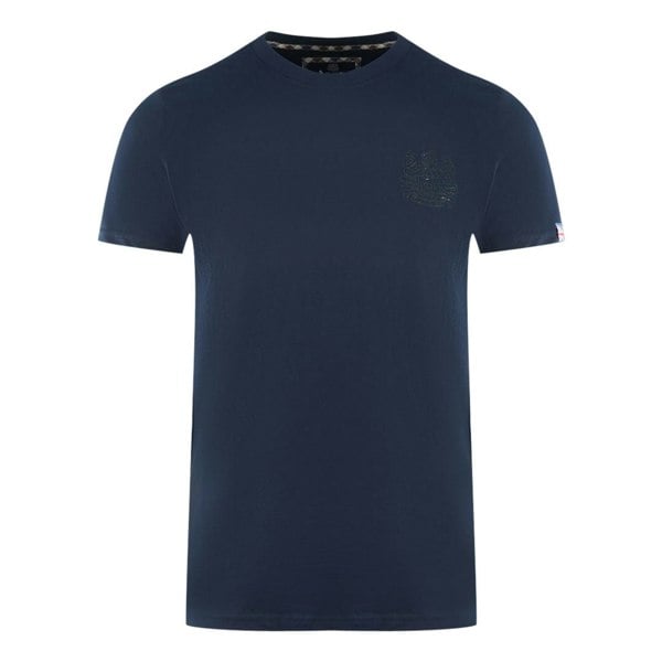 Aquascutum London Tonal Aldis Logo T-Shirt - Navy Blue