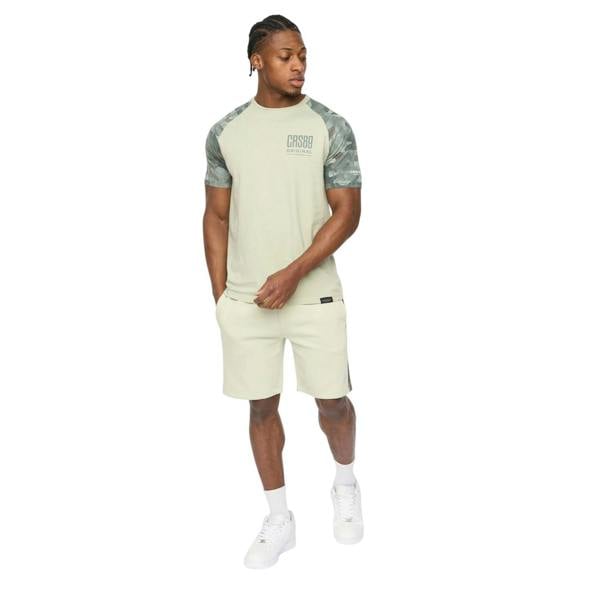 Crosshatch Mens Branton Shorts - Light Olive - 