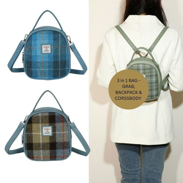 Love EMVY Signature Tweed Collection Mini 3-in-1 Backpack / Crossbody / Grab Bag