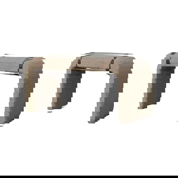 Artisan Furniture Solid Wood Boucle Leather Strap Bench