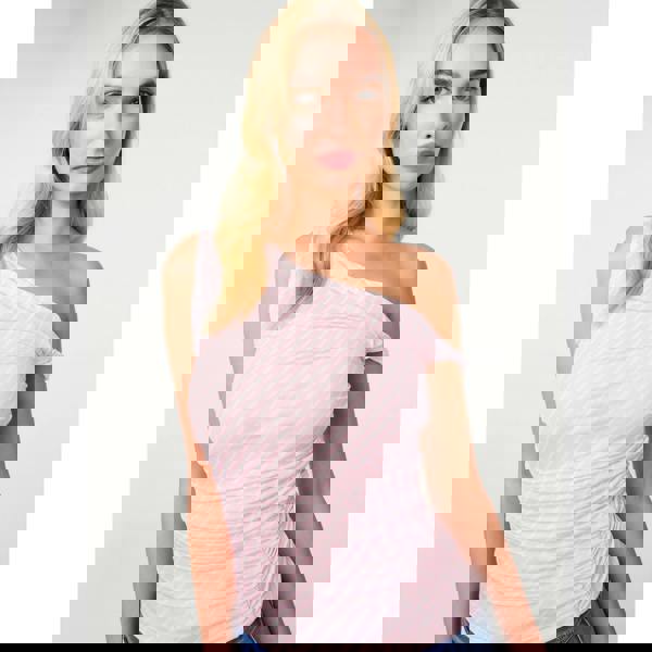 Pink Vanilla Stripe Asymmetric top