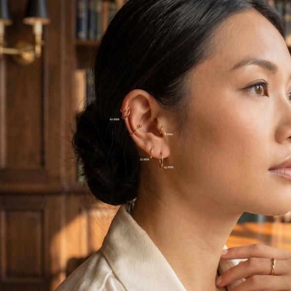 Spero London 9ct Solid Gold Hoop Earrings Set