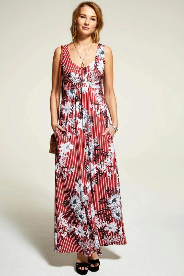 HotSquash Sleeveless Empire Line Maxi Dress
