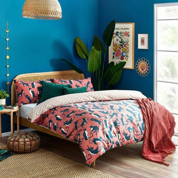 Furn Kitta Cats Duvet Cover Set - Pink/Watermelon