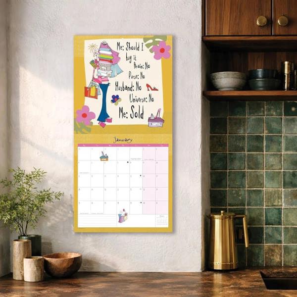 Born to Shop Calendar 2027, Wall Calendars, Month To View, Humour, Gift