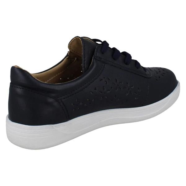 DB Shoes Ladies DB Shoes Floral Cut Out Leather Trainers Kaunas