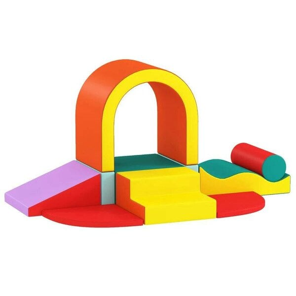 Kids Soft Play Set, 10PCs PU Leather Foam Climbing Blocks for Climb and Crawl, Educational Toys for Motor Development