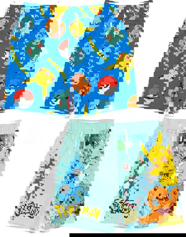 Pokemon Boys Blue Characters Multi-Pack of 2 Swim Shorts