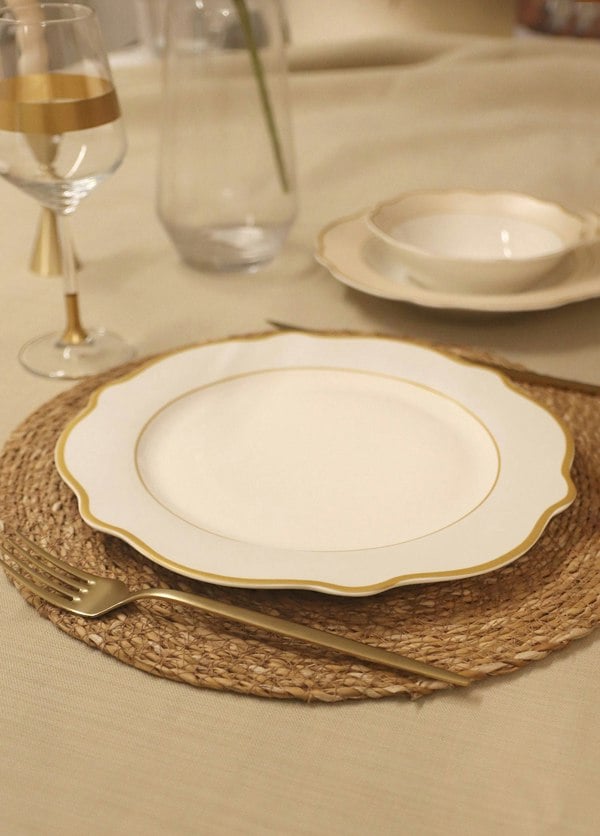 Rozi Jaswely Collection Porcelain Dinner Plates, Set of 6 (White)