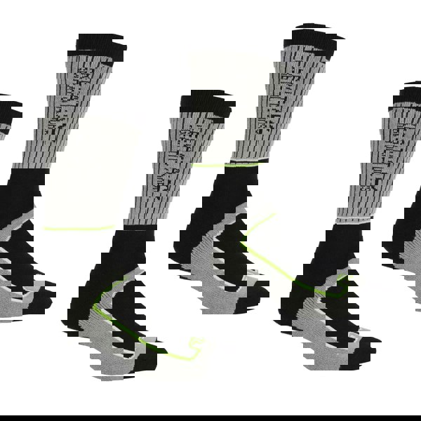 Regatta Mens Samaris 2 Season Socks (Pack of 2) - Dark Steel/Electric Lime