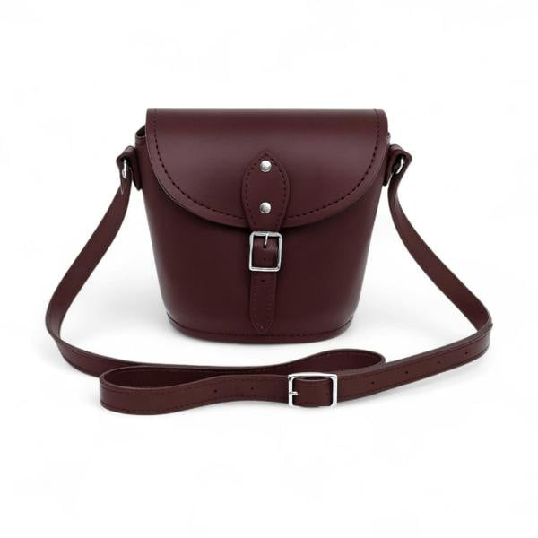 Zatchels Handmade Leather Barrel Bag - Marsala Red