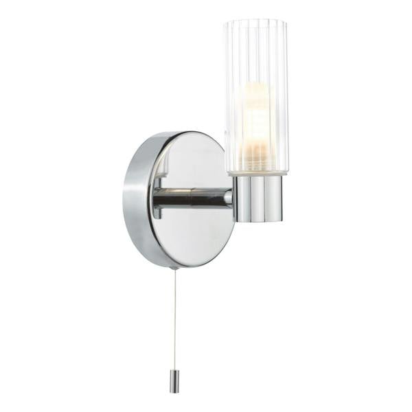 Pagazzi Lighting Hannah Polished Chrome & Glass Bathroom Wall Light