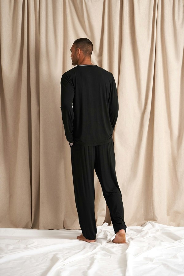 Mister You Bamboo Pyjama Set in Black