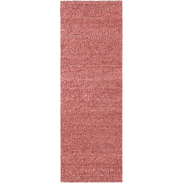 Rectangular pink rug on a white background