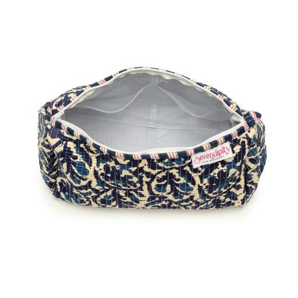 Elie Beaumont Serendipity Cotton Cosmetic Bag Set - Indigo Ikat