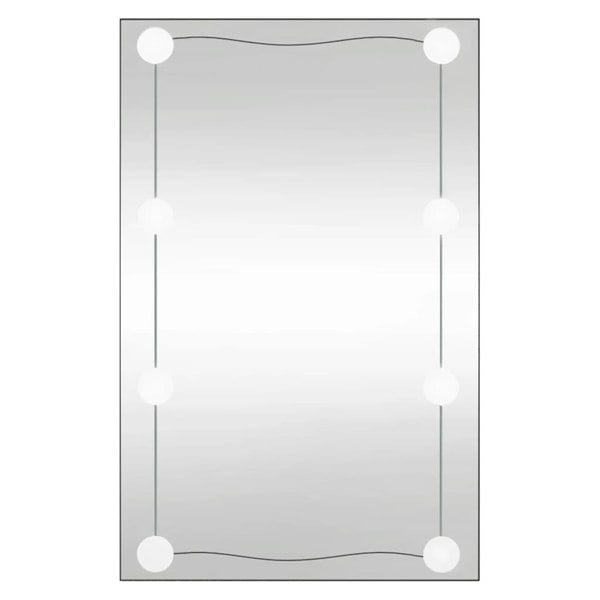 Berkfield Wall Mirror with LED Lights 40x60 cm Glass Rectangle