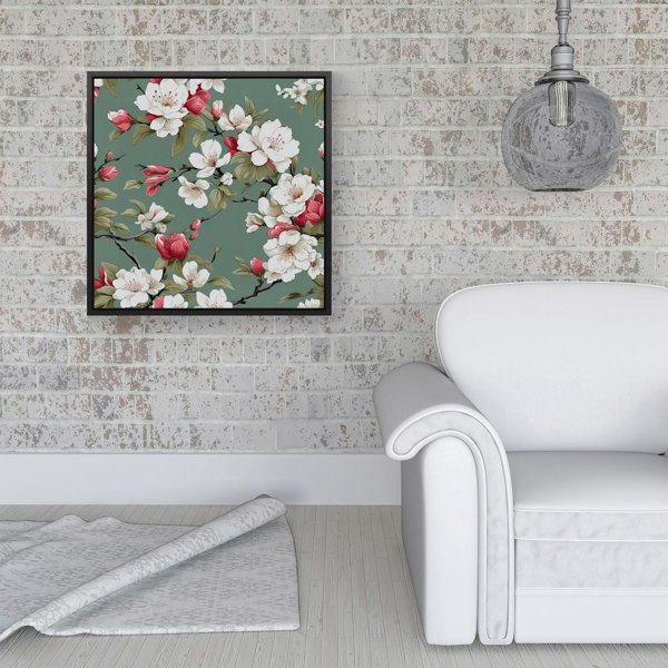 Warren Reed Pink And White Blossom Framed Canvas