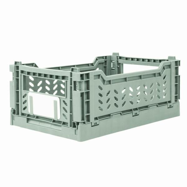 JVL STACKIT - Plastic Foldable Storage Crate - 4L - Green