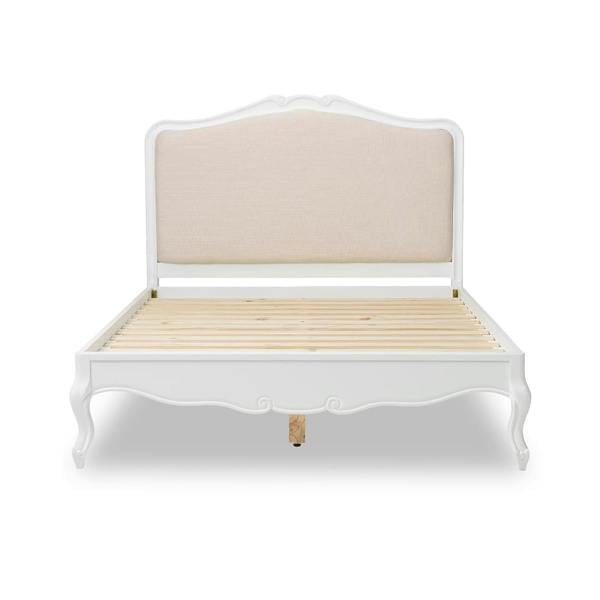 Statement Furniture Juliette White Bed Frame French Style with Upholstered Headboard 4ft6 5ft 6ft