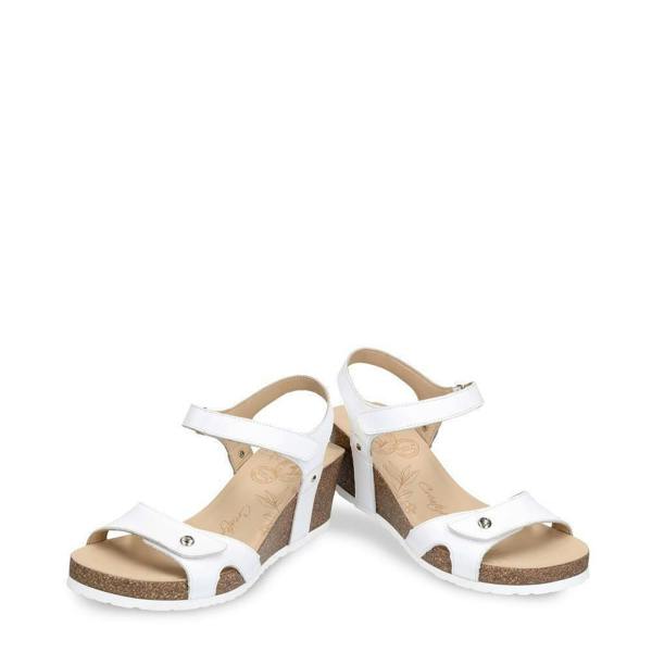 Panama Jack Women's Julia B1 Wedge White Leather Sandals
