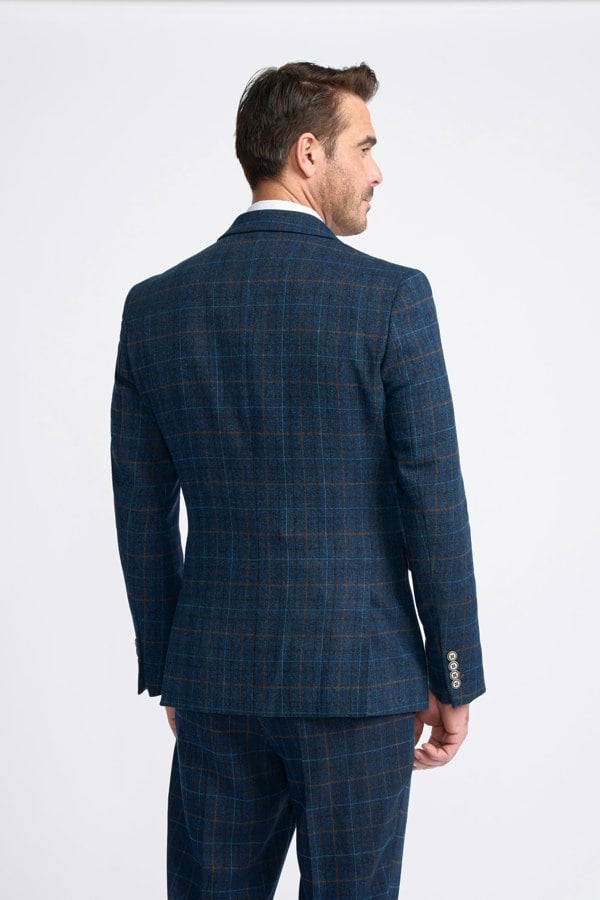 House of Cavani Cody Blue Check Blazer