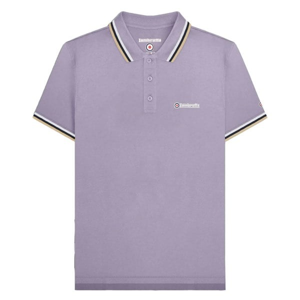 Lambretta Mens SS25 Triple Tipped Polo Shirt - Dusk