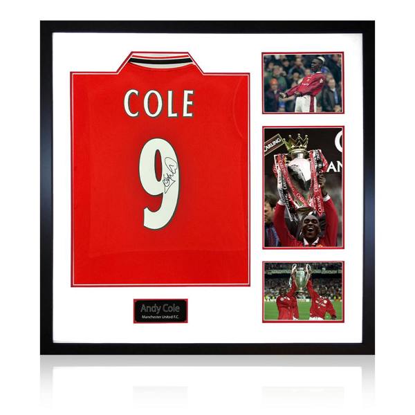 Andy Cole Signed Manchester United Shirt Elite Frame