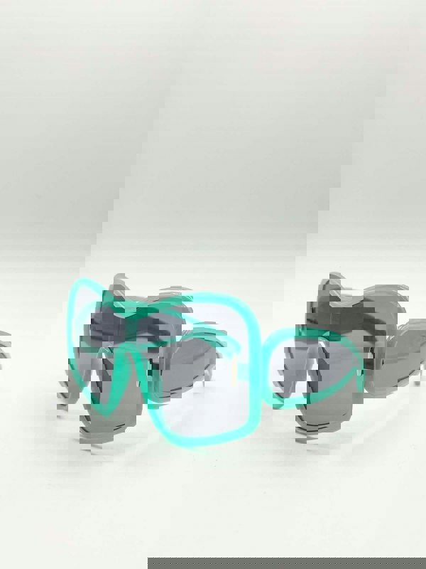 SVNX Square Oversized Mask Sunglasses in Aqua Grey