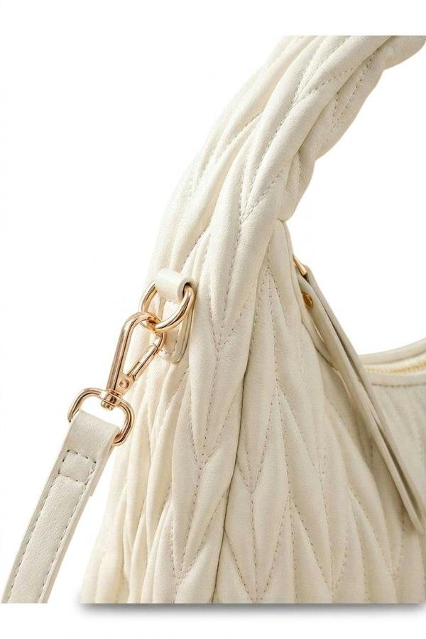 Ruby Ruched Hobo Bag - Beige_wb
