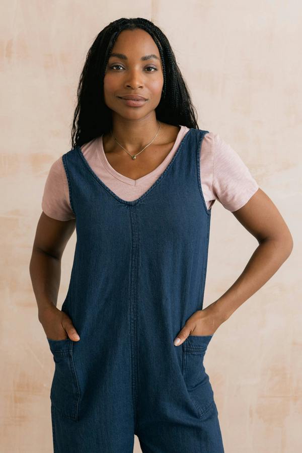 Lily & Me Erica Denim Wide Leg Jumpsuit
