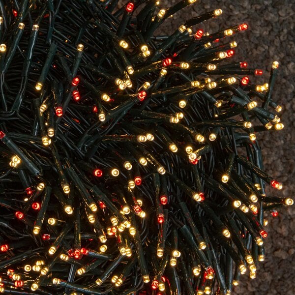 Samuel Alexander 25m 2000 LED ClusterBrights Christmas String Lights in Red & Warm White