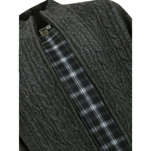 Duke Mens Eamon D555 Cable Knit Kingsize Jacket - Charcoal Marl