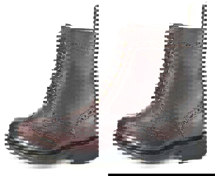 Frank James Benchgrade Cotswold Leather Welted Lace Up Brogue Rubber Sole Dealer Boots