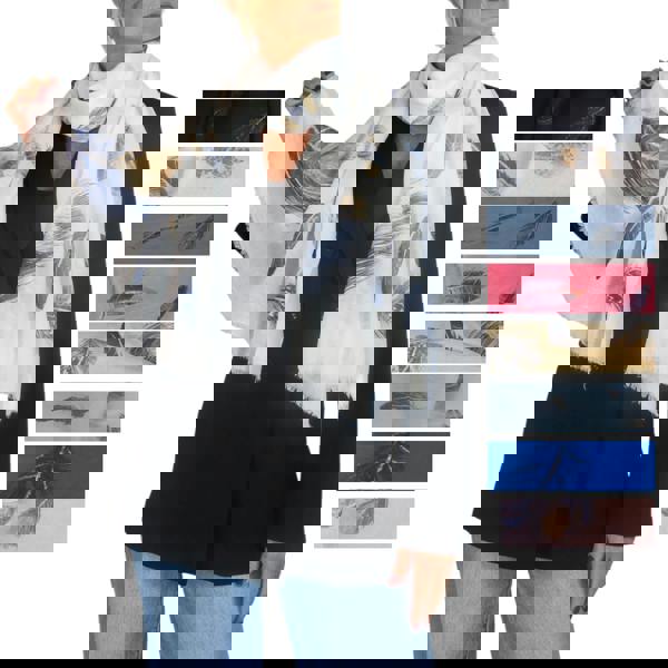 Paulo Due Feather Print Lightweight Scarf with Gold Lurex Detail