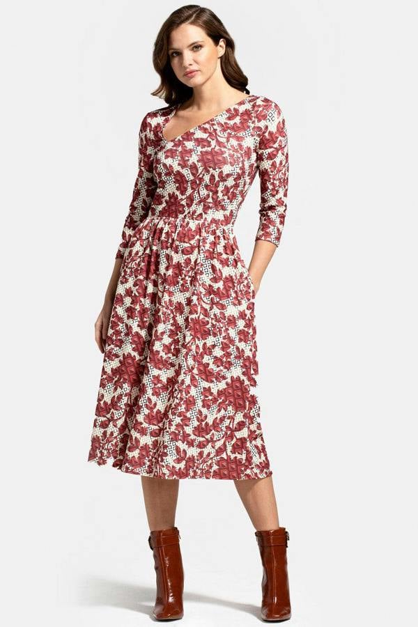 HotSquash Asymmetric Neckline Midi Dress