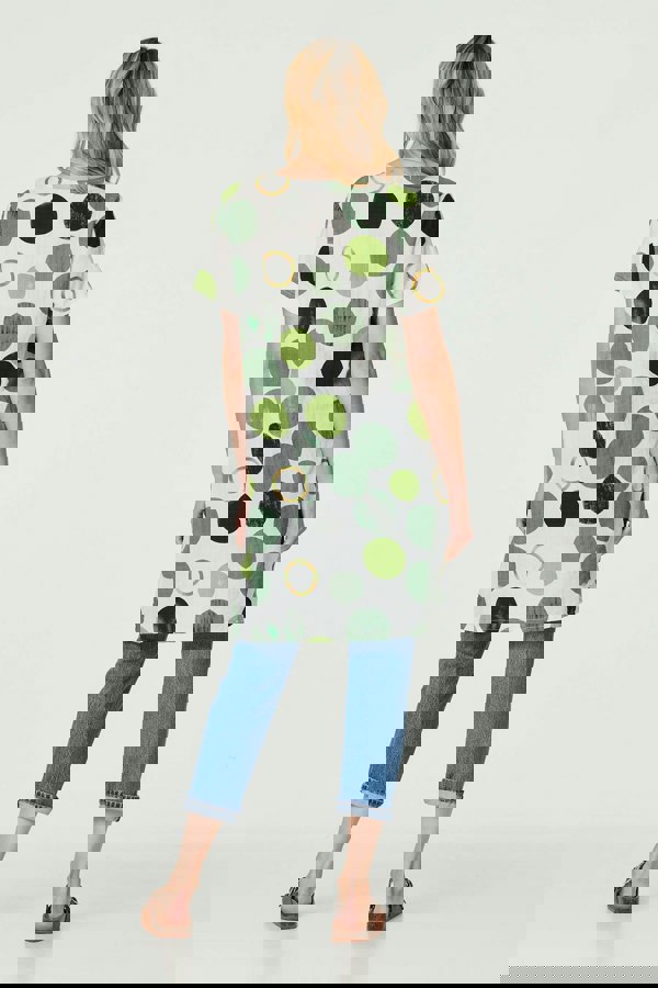 Green | Polka Dot Relaxed Tunic Dress